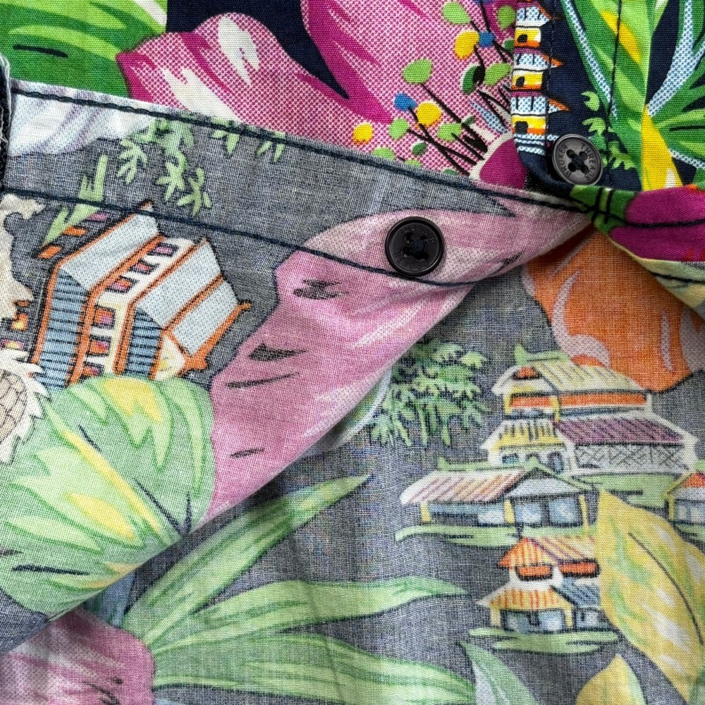 Broken Threads Hawaiian Shirt Mens XL Multicolor Dragon Short Sleeve Floral - Picture 6 of 8